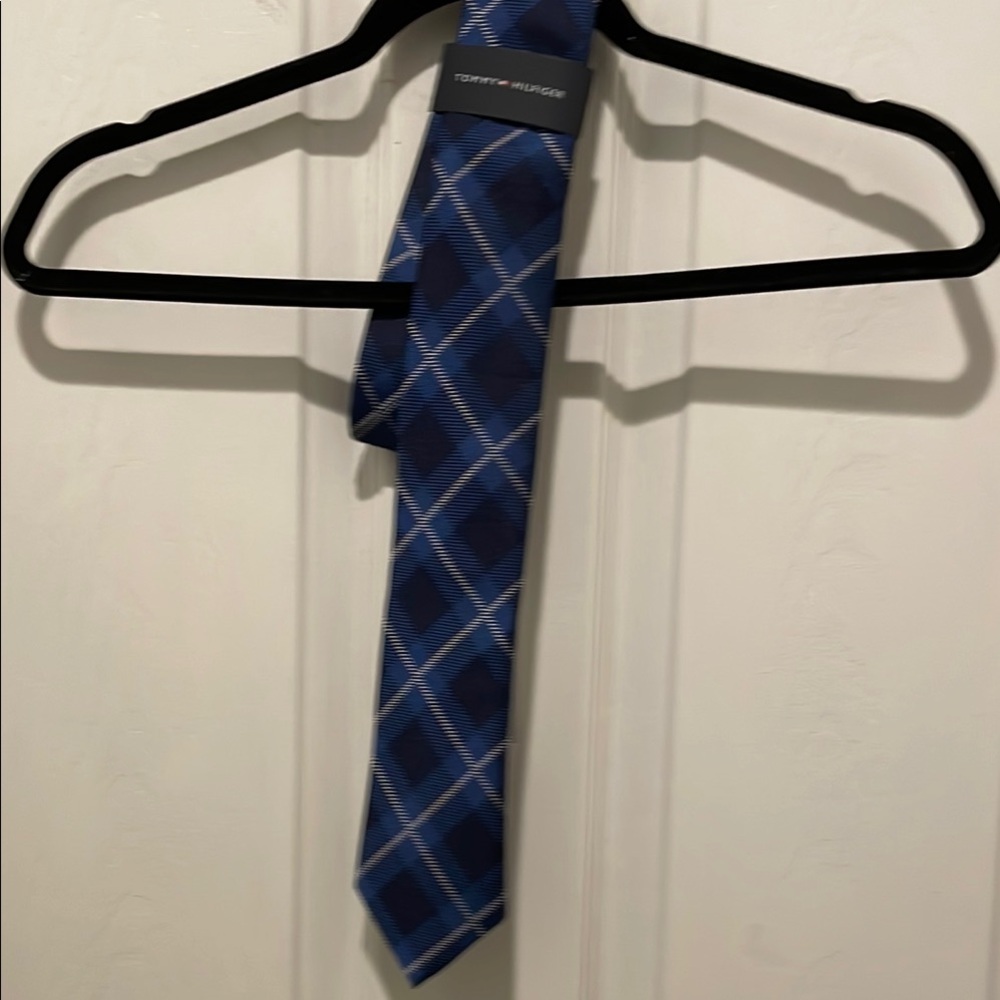 Tommy Hilfiger Blue Plaid Tie